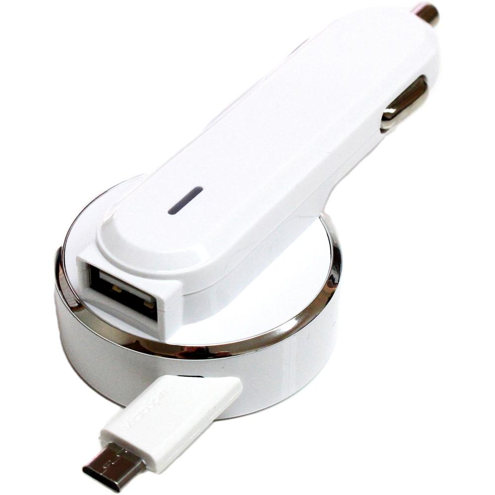 Cargador de Coche Tera Grand 2.1A USB con Cable Micro-USB Retráctil