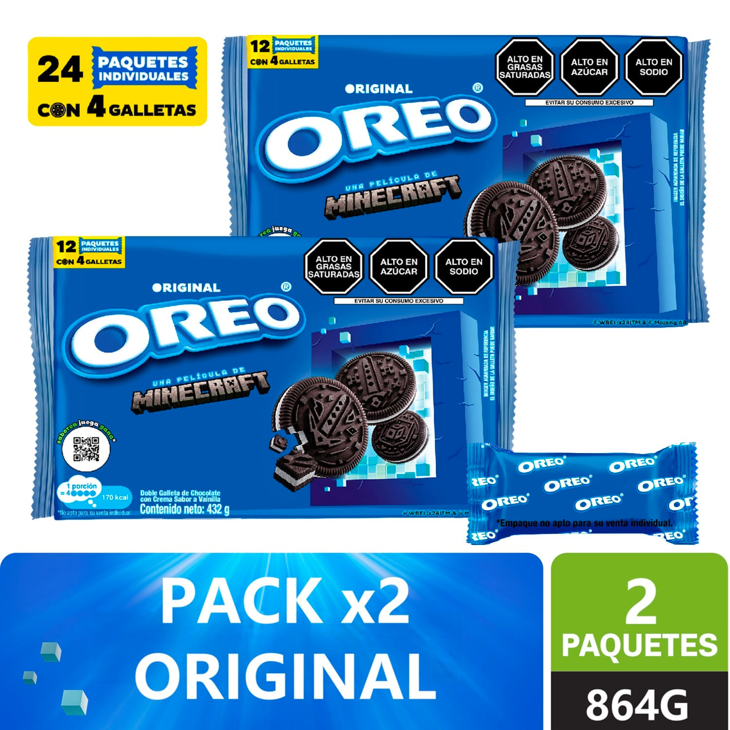 Pack Galletas OREO Original Paquete 12un x 2
