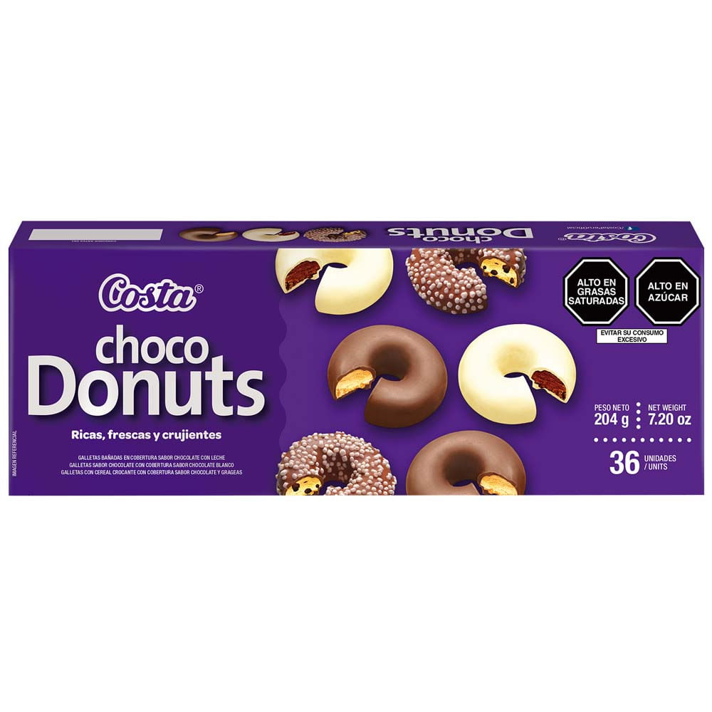 Galletas COSTA Chocodonuts Paquete 204g