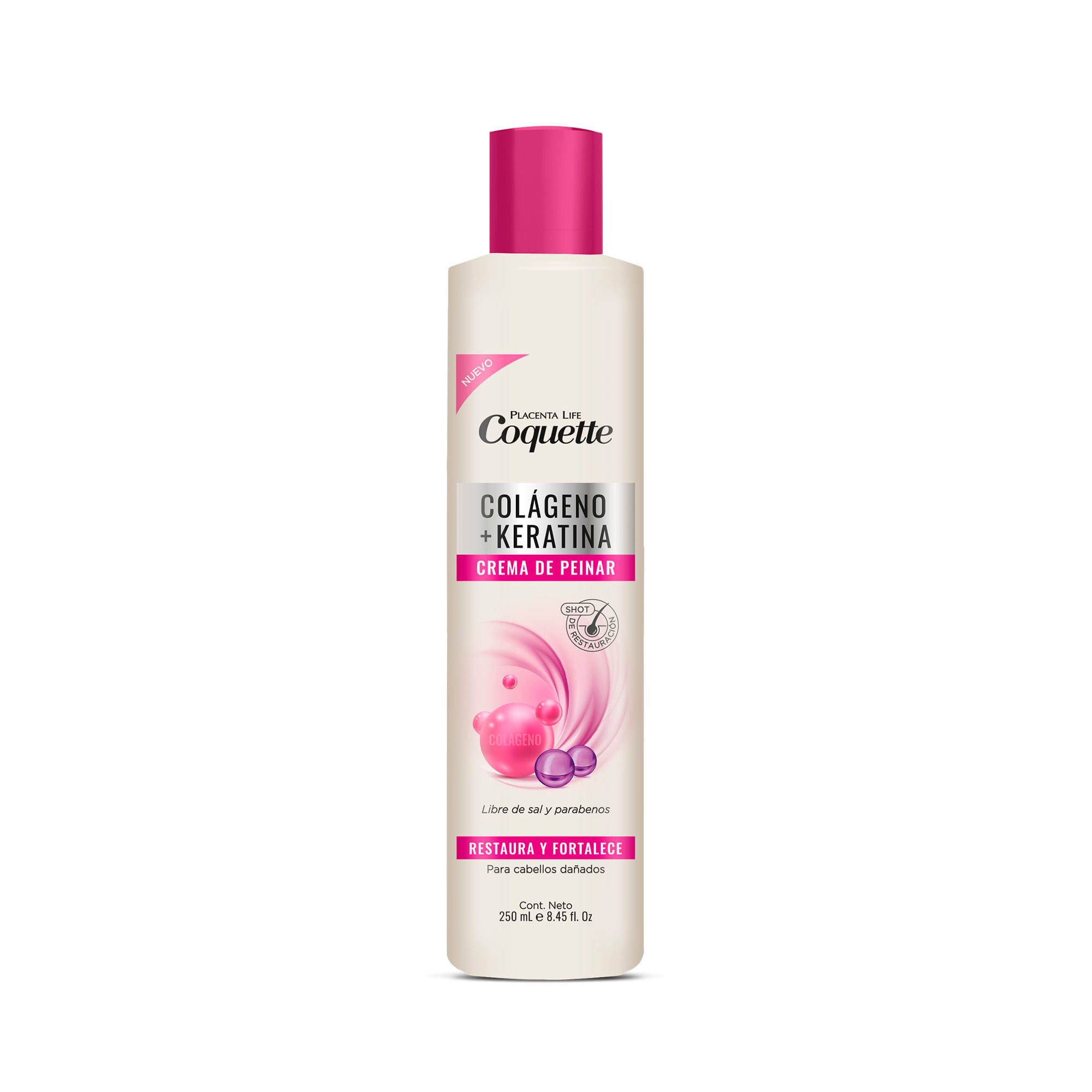 Crema de Peinar COQUETTE Colageno + Keratina Frasco 250ml