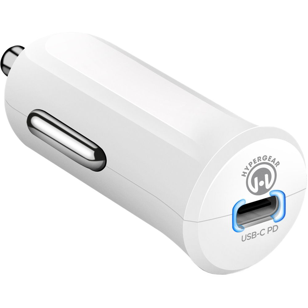 Cargador de Coche HyperGear USB Tipo-C 27W con Tecnología Power Delivery y Protección contra Cortoci