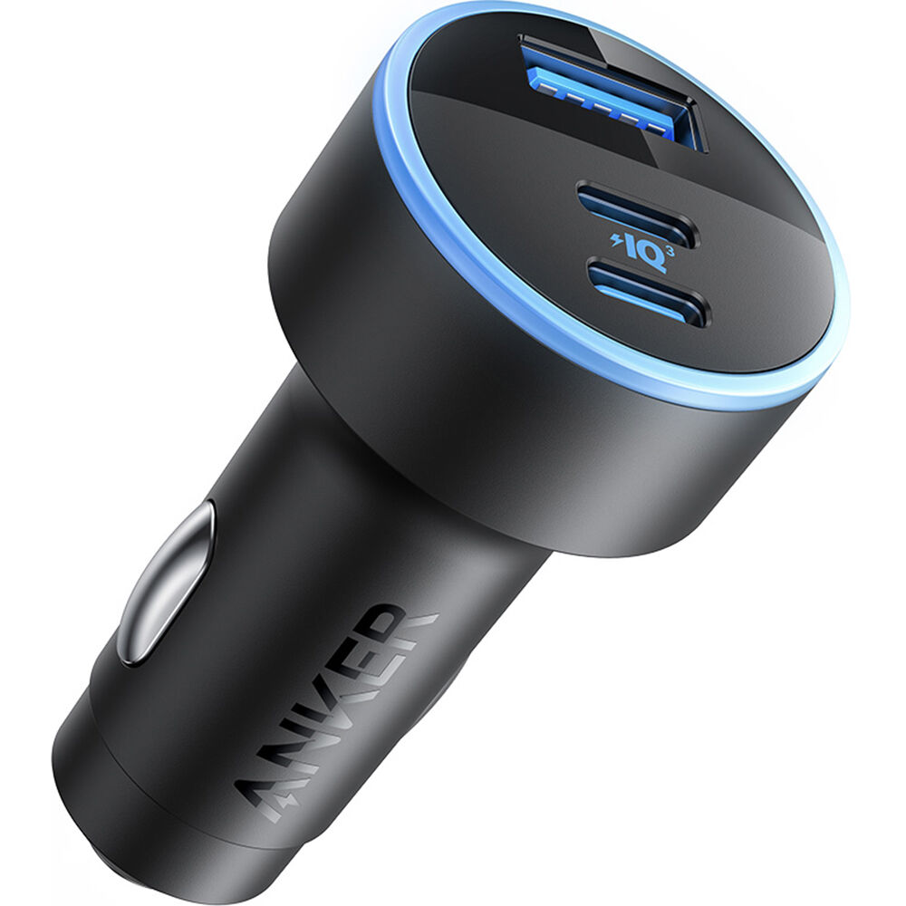 Cargador de Coche ANKER 335 67W: Salida Total de 67W, 1 x USB-A y 2 x USB-C, Tecnología Power Delive