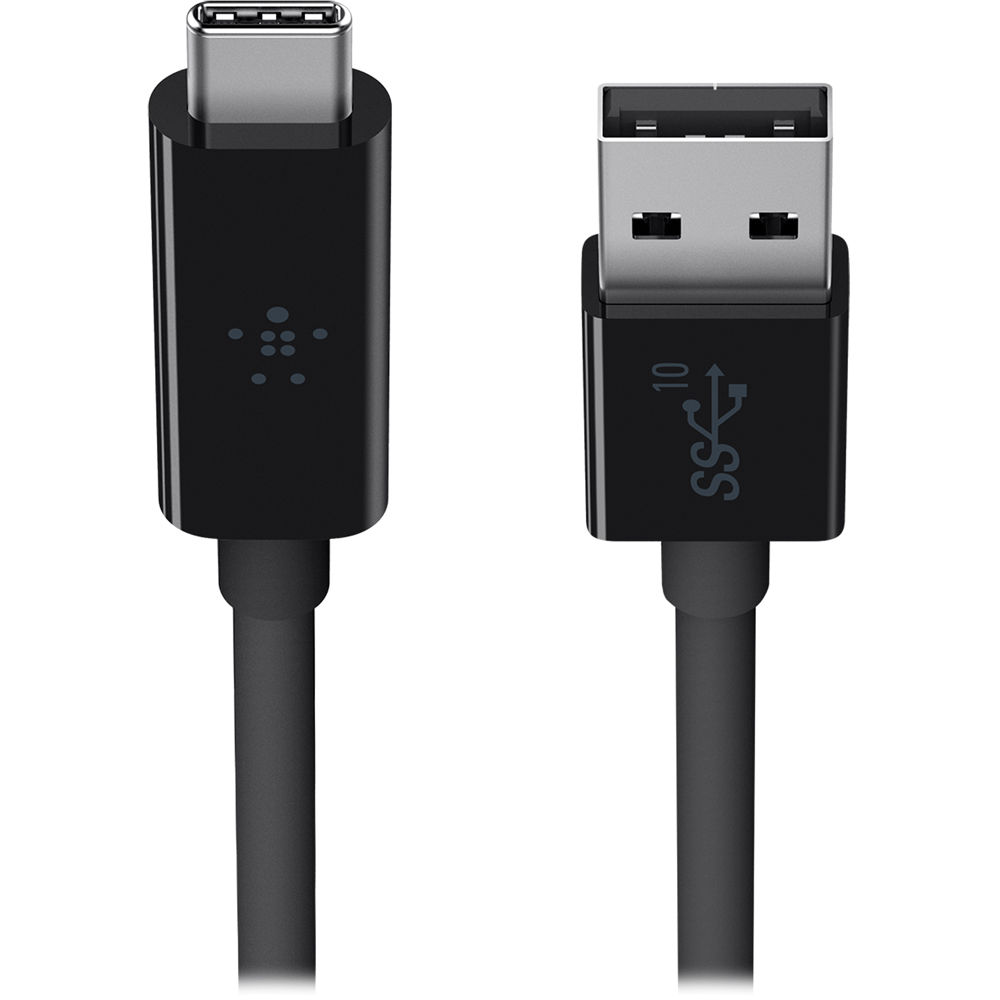 Cable Belkin SuperSpeed+ USB 3.1 Tipo A a Tipo C (3', Negro) - Transferencia de Datos 10 Gb/s, Salid