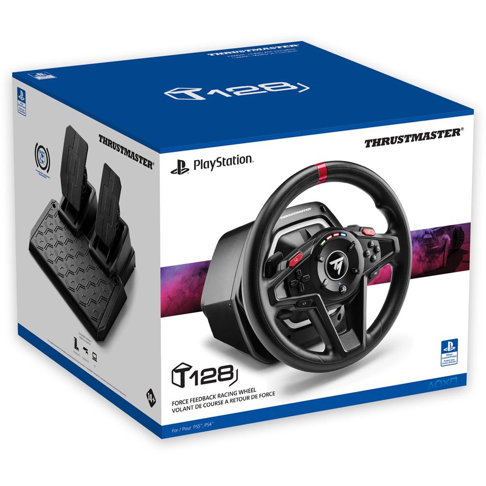 Volante y Pedales Thrustmaster T128 para Playstation 4/5 y PC - Retroalimentación Dinámica, Cambio d