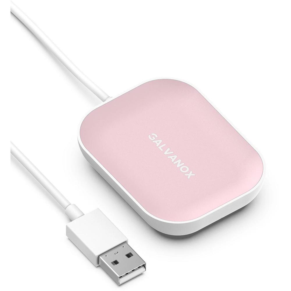 Galvanox Qi Cargador Inalámbrico para Apple AirPods Pro (Rosa) - Superficie de Carga Contorneada, Ca