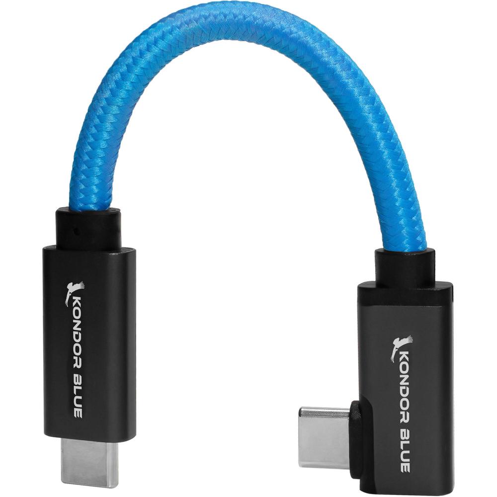 Kondor Blue Cable USB-C 3.1 Gen 2 en Ángulo Recto (5"") - Conectores USB-C 3.1 Gen 2, Velocidad de Tr