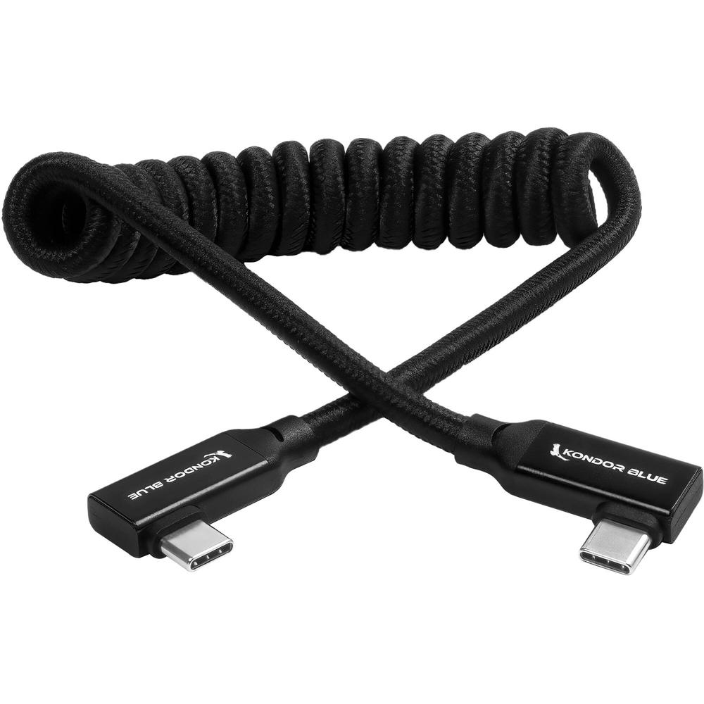 Kondor Blue Cable Trenzado USB-C de 12 a 24"" con Conectores en Ángulo Derecho - 100W, Carga Rápida 2