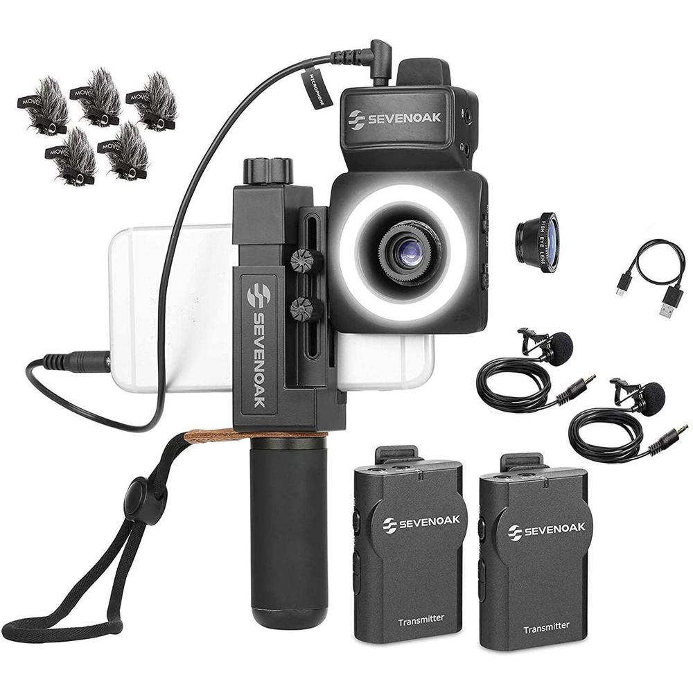 Kit de Video para Smartphone Movo Photo Sevenoak SmartCine Todo en Uno con 2 Micrófonos Inalámbricos