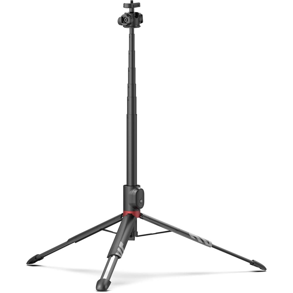 KraftGeek Trípode Vlogging 58"" Max (Negro y Rojo) - Soporte para Selfie, Ajustable, con Control Remo