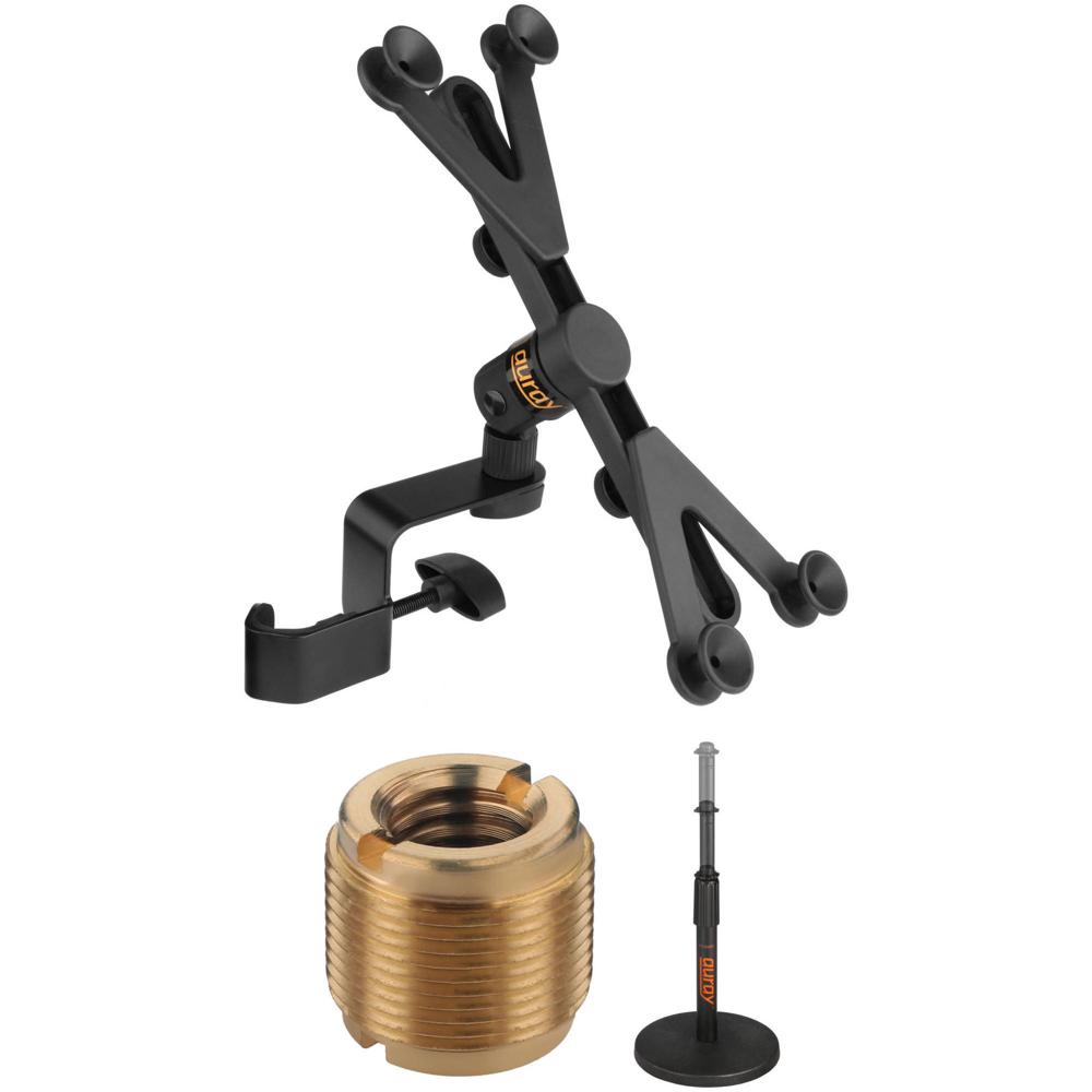 Auray IPU-108 Kit de Adaptador Universal para Soporte de Tabletas con Soporte de Micrófono de Mesa T