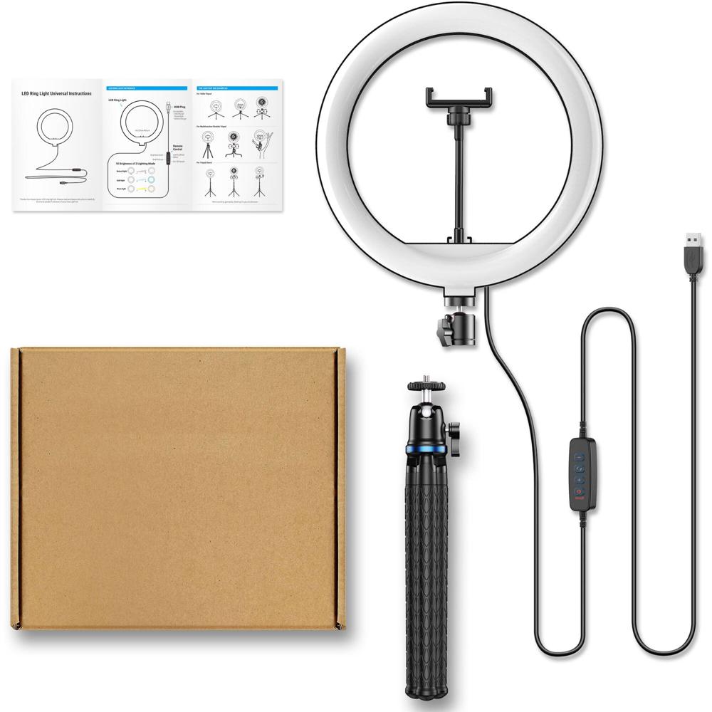 Apexel 10"" Luz de Anillo para Selfies con Trípode Ajustable