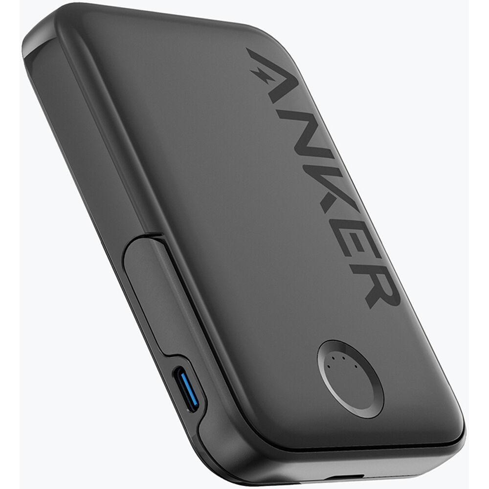 ANKER MagGo Power Bank 5000mAh, 12W - Carga Inalámbrica, Diseño Compacto, Soporte Integrado, Conexió