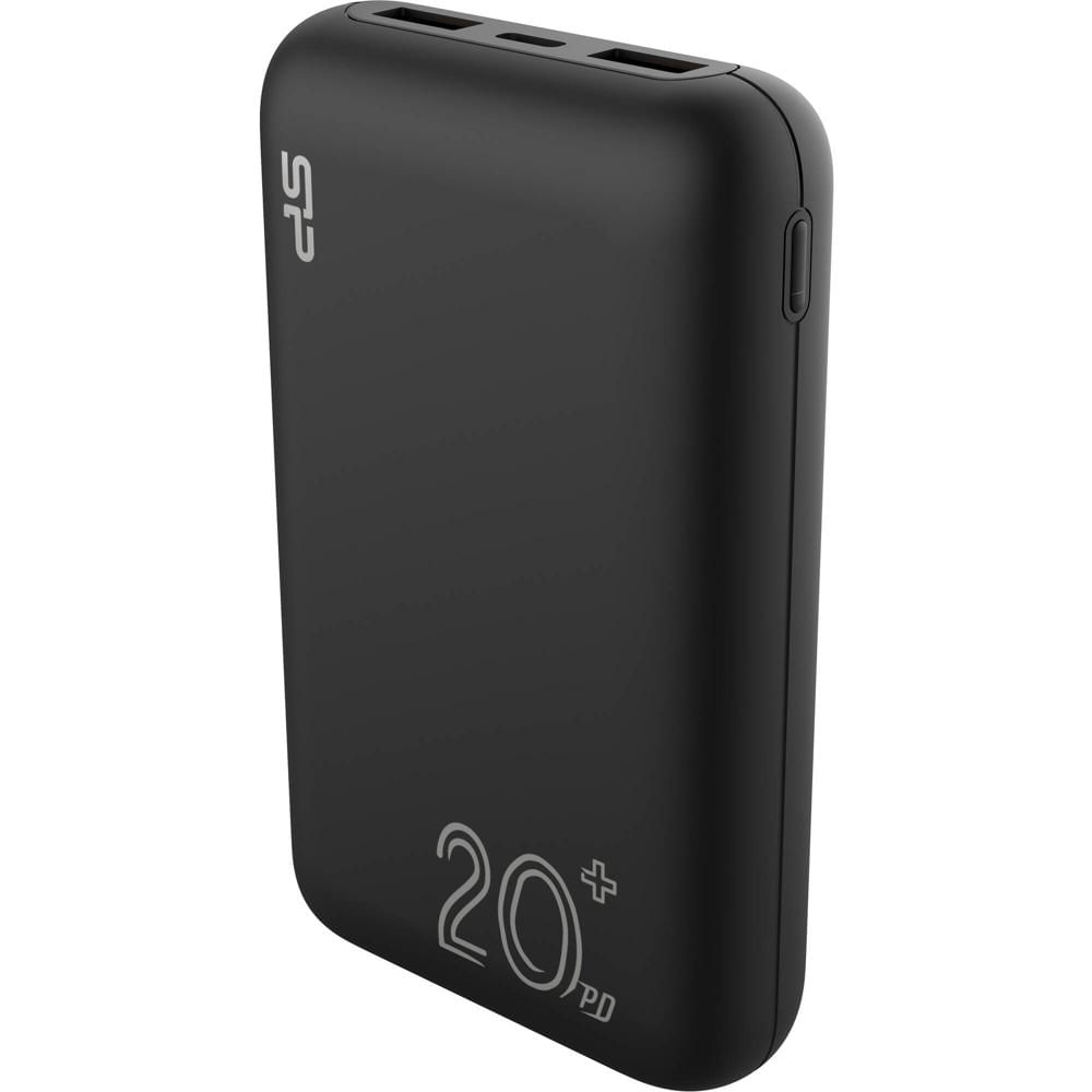 Banco de Energía Portátil Silicon Power QS58 (20,000mAh, Negro) - Carga Rápida 3.0, 2 Salidas USB-A,