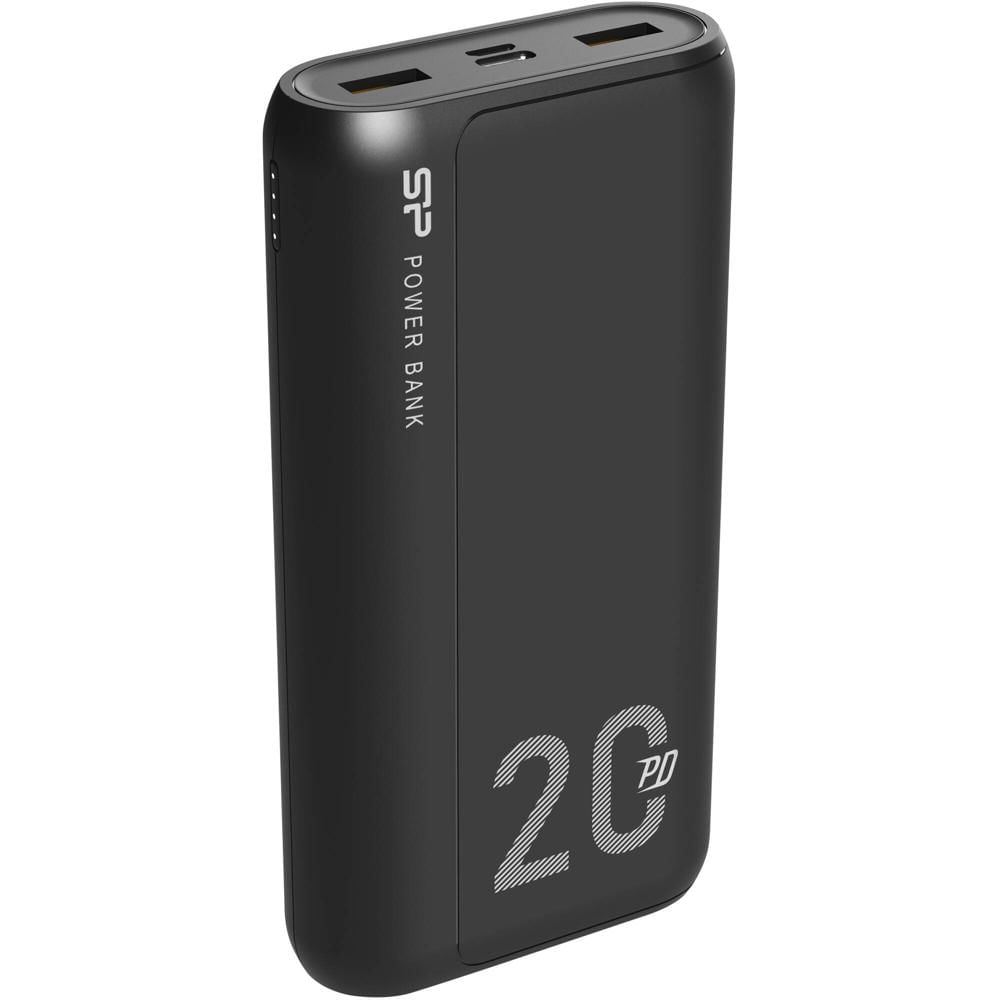 Banco de Energía Portátil Silicon Power QS15 (20,000mAh, Negro) - Carga Rápida 3.0, 2 Salidas USB-A,