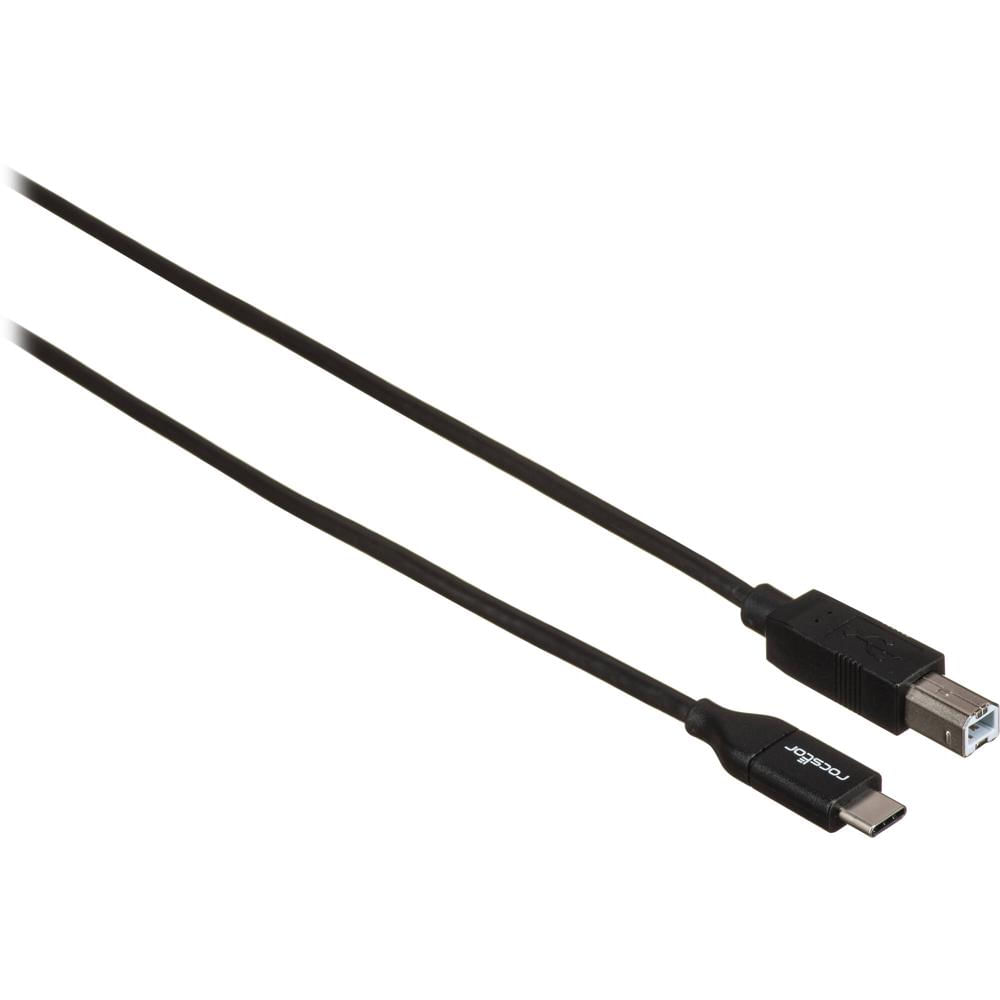 Rocstor Premium Cable USB 2.0 Tipo-C Macho a Tipo-B Macho (6', Negro)
