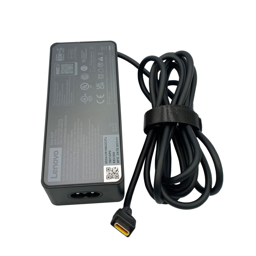 CARGADOR PARA LENOVO 65W 20V 3.25A PARA LENOVO THINKPAD L14 NEGRO P/N: 5A10W86255