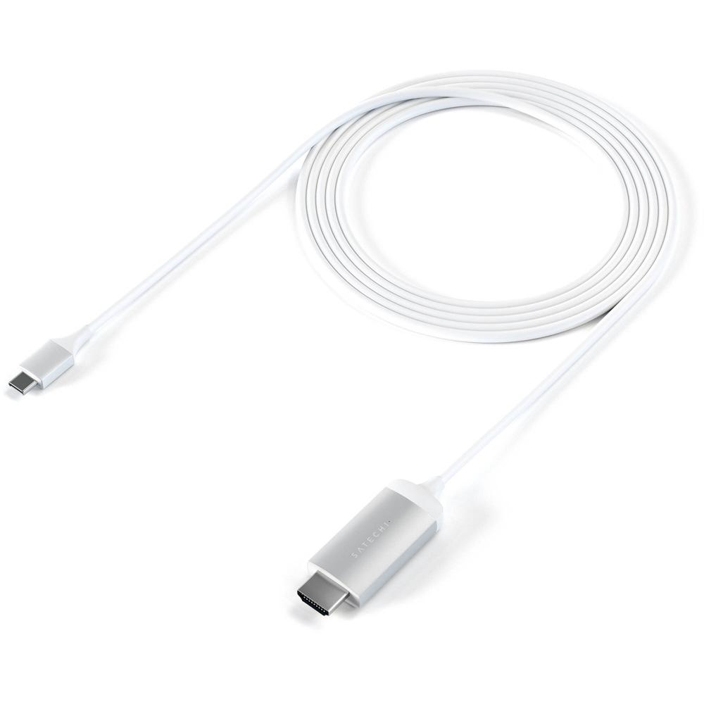 Satechi Cable USB Tipo-C a HDMI (6', Plata) - Soporta Resolución 3840 x 2160, Frecuencia de Actualiz