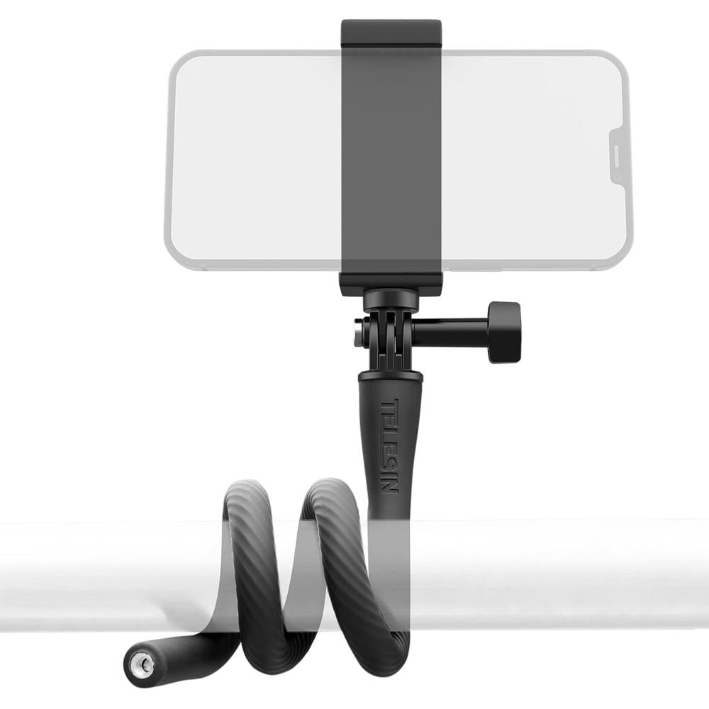 Soporte Flexible TELESIN con Abrazadera para Smartphone - Compatible con Rieles, Montajes Estilo GoP