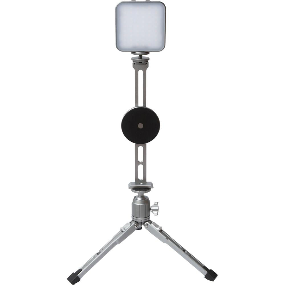 Soporte Magnético para iPhone con Tripode de Mesa y Kit de Luz AuraLED 500 - Compatible con MagSafe,