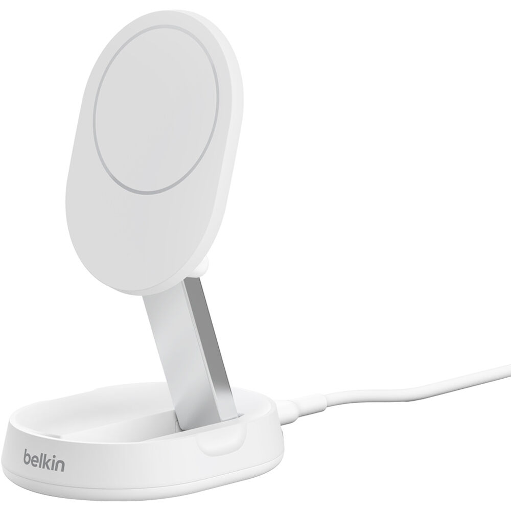 Soporte de Carga Inalámbrica Magnético Convertible Belkin BoostCharge Pro Qi2 (Blanco) - Carga de Ha