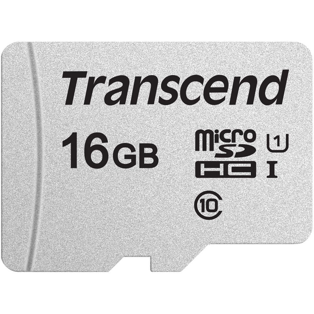 Tarjeta de Memoria Transcend 16GB 300S UHS-I microSDHC con Adaptador SD - Clase 10, Velocidad de Lec