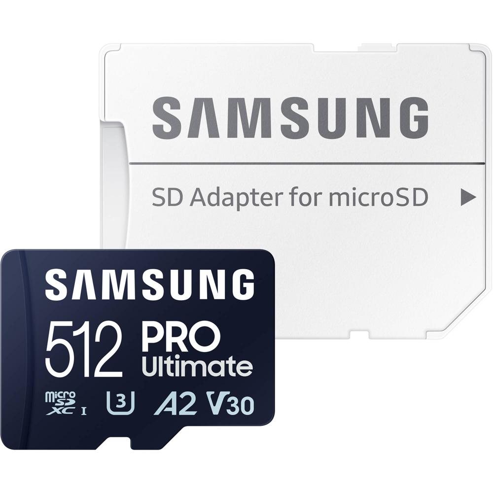 Tarjeta microSDXC Samsung 512GB PRO Ultimate UHS-I con Adaptador SD - Velocidades de Lectura 200 MB/