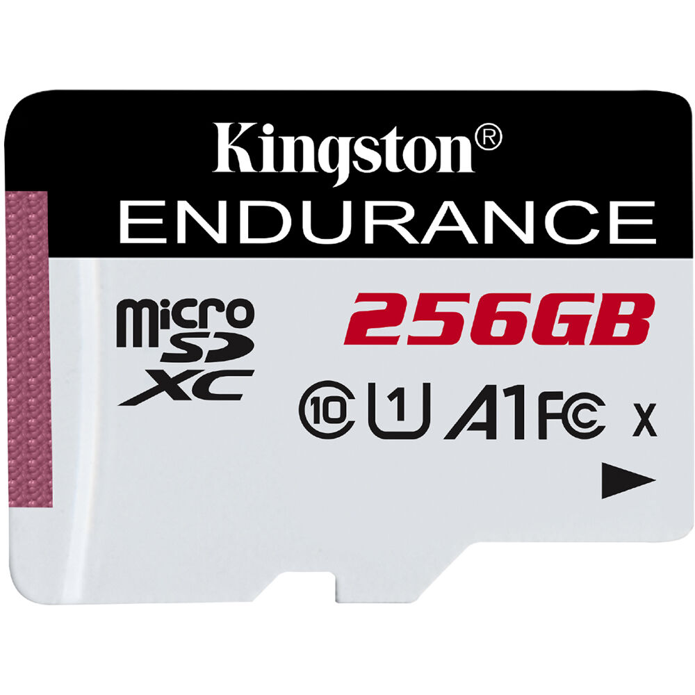 Tarjeta microSDXC Kingston 256GB High Endurance UHS-I - 95 MB/s Lectura, 45 MB/s Escritura, Resisten