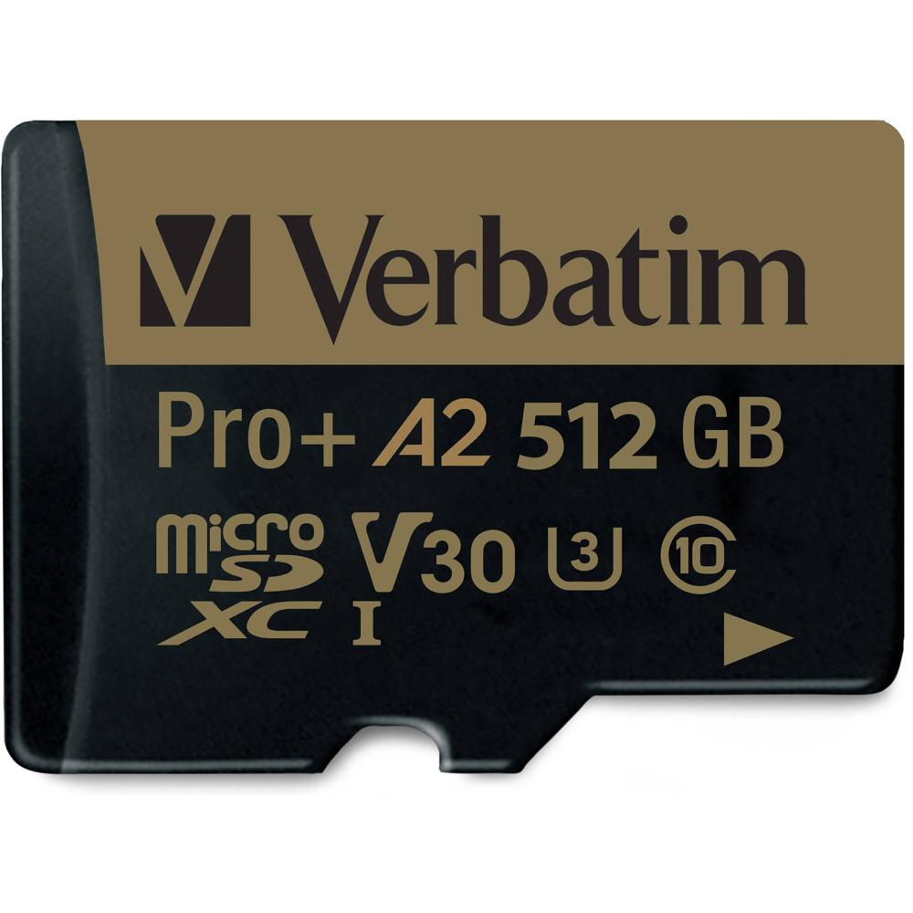 Tarjeta de Memoria Verbatim 512GB Pro Plus 666X UHS-I microSDXC con Adaptador SD - Capacidad de Alma