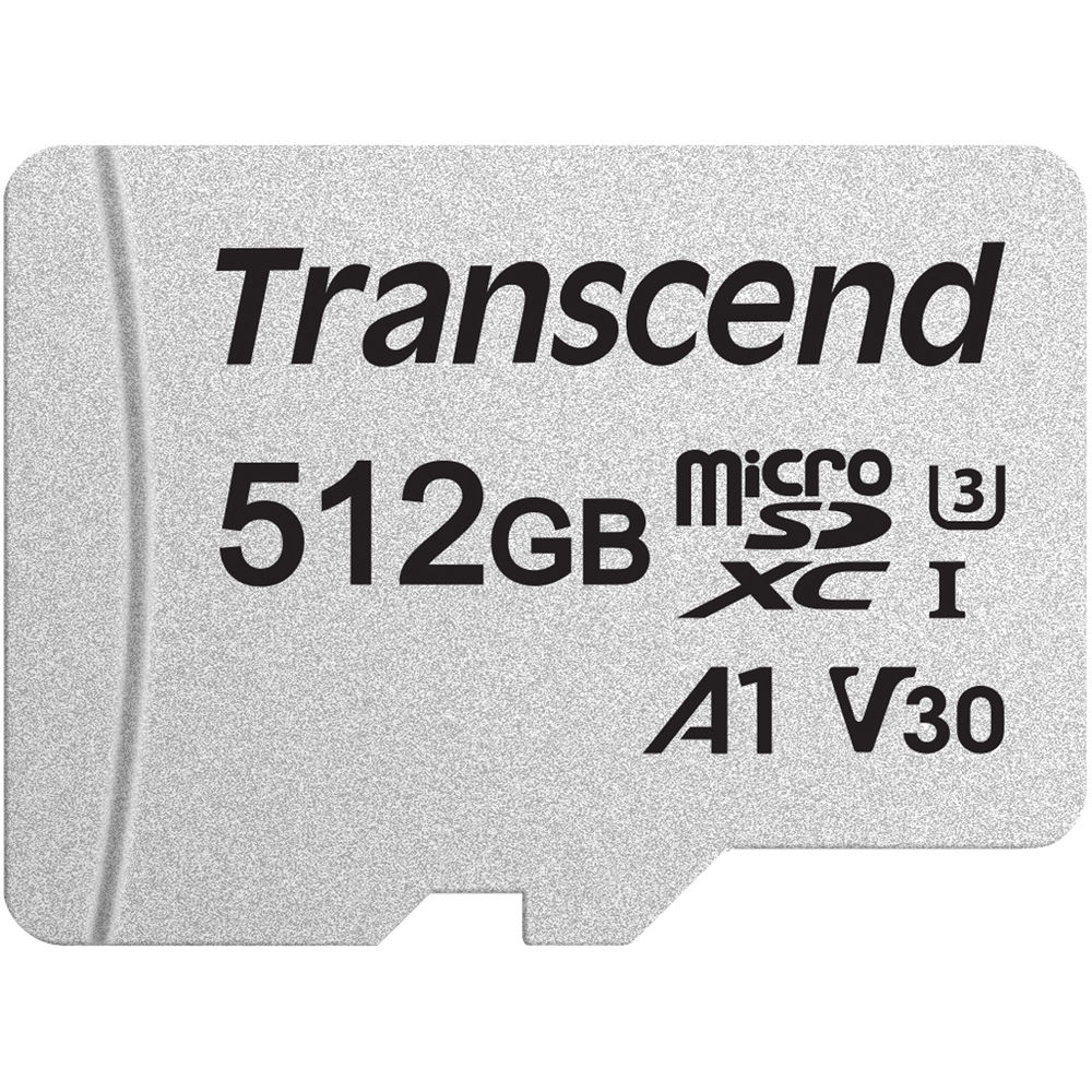 Tarjeta de Memoria Transcend 512GB 300S UHS-I microSDXC con Adaptador SD - Velocidades de Lectura 95