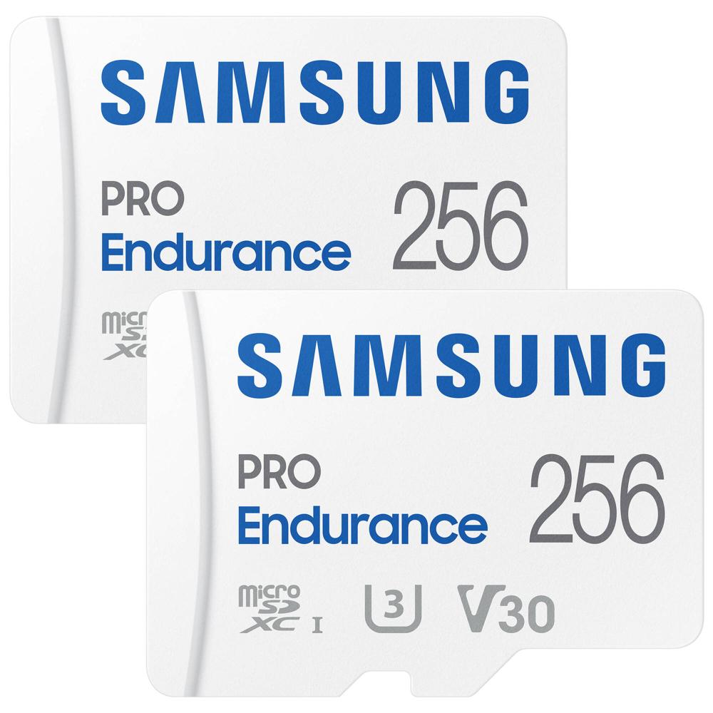 Tarjeta de Memoria Samsung 256GB PRO Endurance microSDXC con Adaptador SD (Paquete de 2) - UHS-I / V