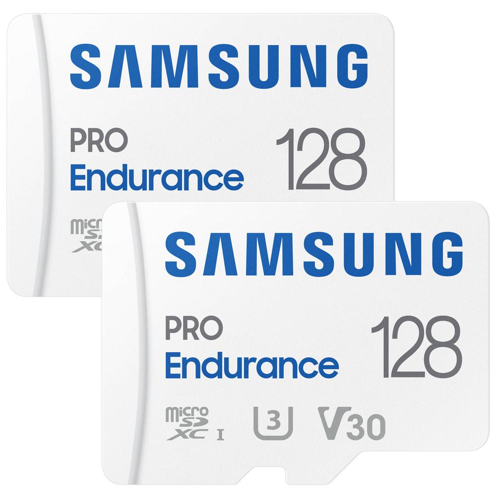 Tarjeta de Memoria Samsung 128GB PRO Endurance microSDXC con Adaptador SD (Paquete de 2) - UHS-I / V