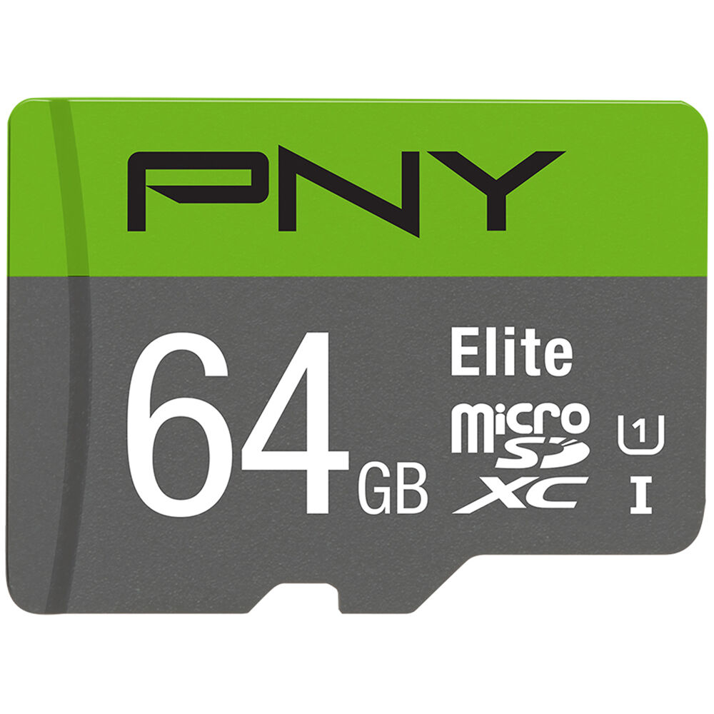 Tarjeta de Memoria PNY 64GB Elite UHS-I microSDXC con Adaptador SD - Capacidad de Almacenamiento 64G