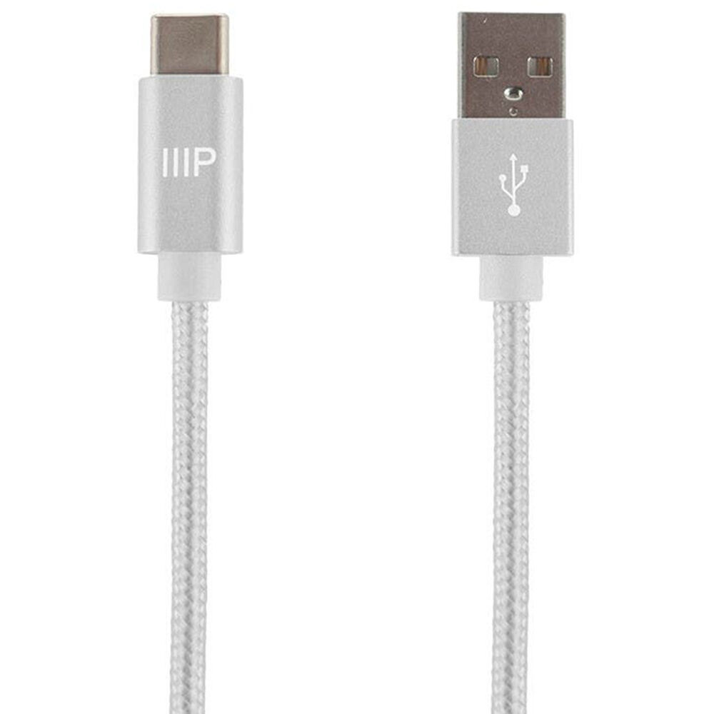 Cable de Carga y Sincronización Monoprice Palette Series USB 2.0 Tipo-C a Tipo-A (6', Blanco) - Sopo
