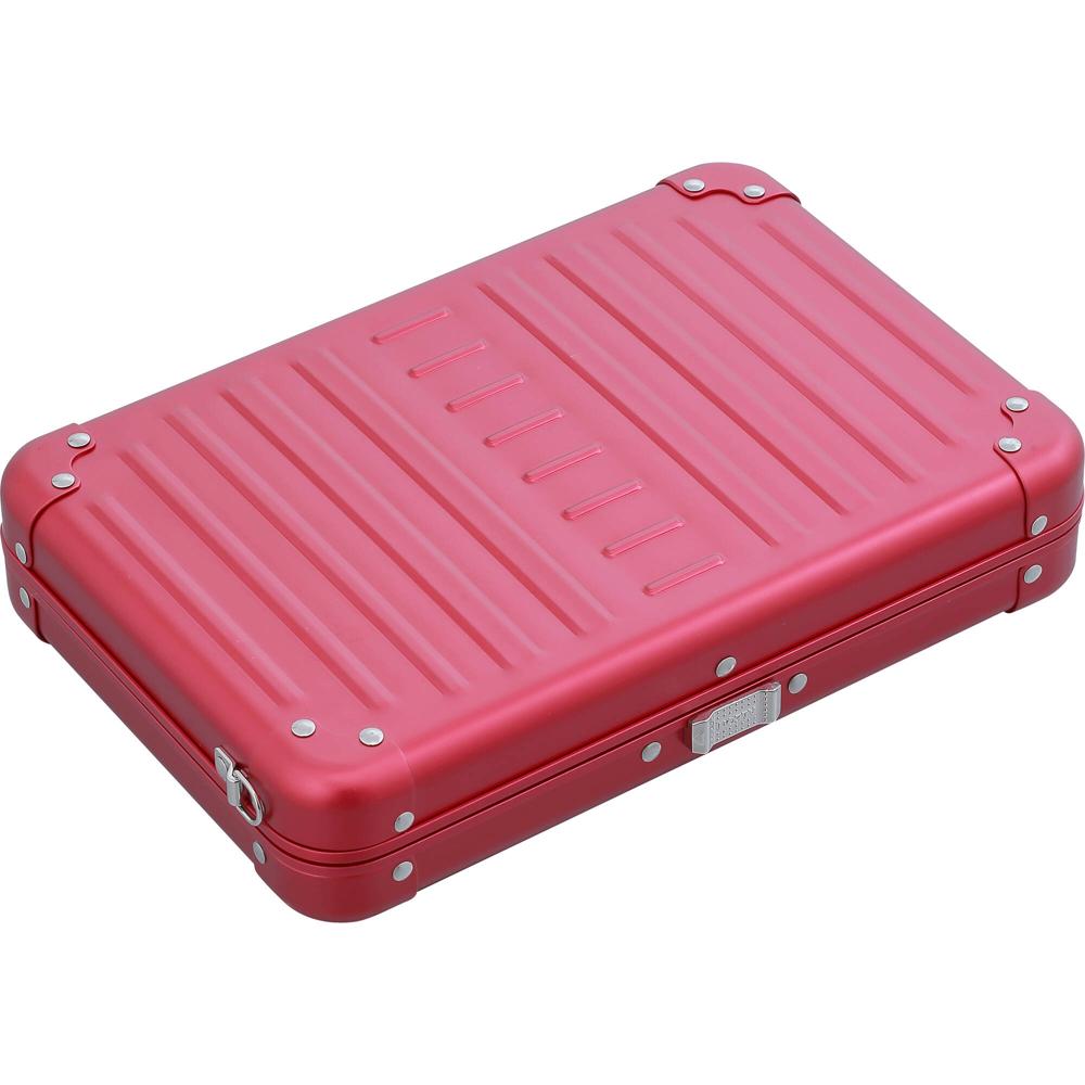 Bolso Cruzado de Aluminio Aleon (Grande, Rubí) - Protección Dura, Interior con 3 Bolsillos, Correa I