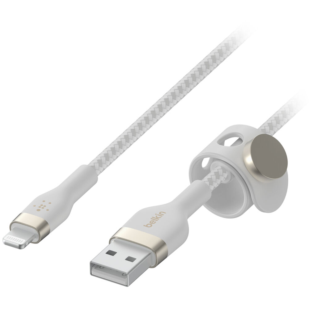 Cable Belkin BoostCharge Pro Flex Lightning a USB-A (9.8', Blanco) - Conexión Lightning a USB-A, Lon