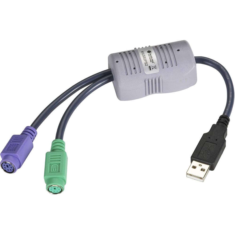 Cable Convertidor USB a PS/2 Flash-Upgradable Black Box - Conecta Teclado y Ratón PS/2 a Computadora