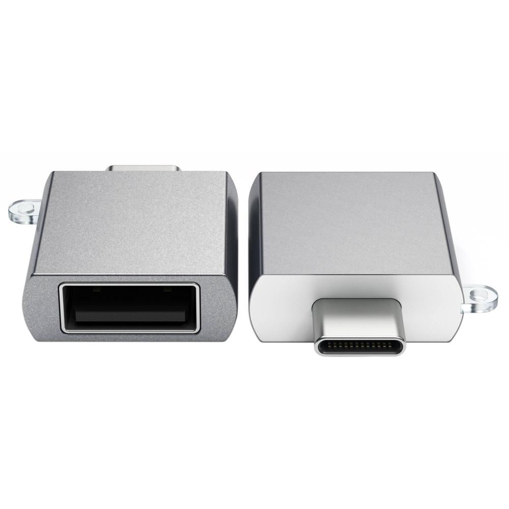 Adaptador Satechi Type-C a Type-A USB (Gris Espacial) - Interfaz USB 3.2 Gen 1, Macho Type-C a Hembr