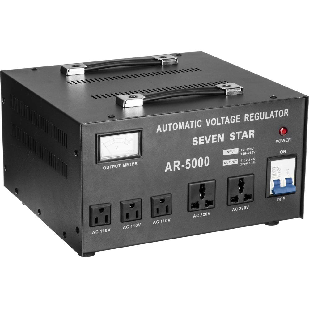 Regulador de Voltaje Automático Sevenstar AR-5000 para Electrónica de 5000W - Adaptador de Enchufe I