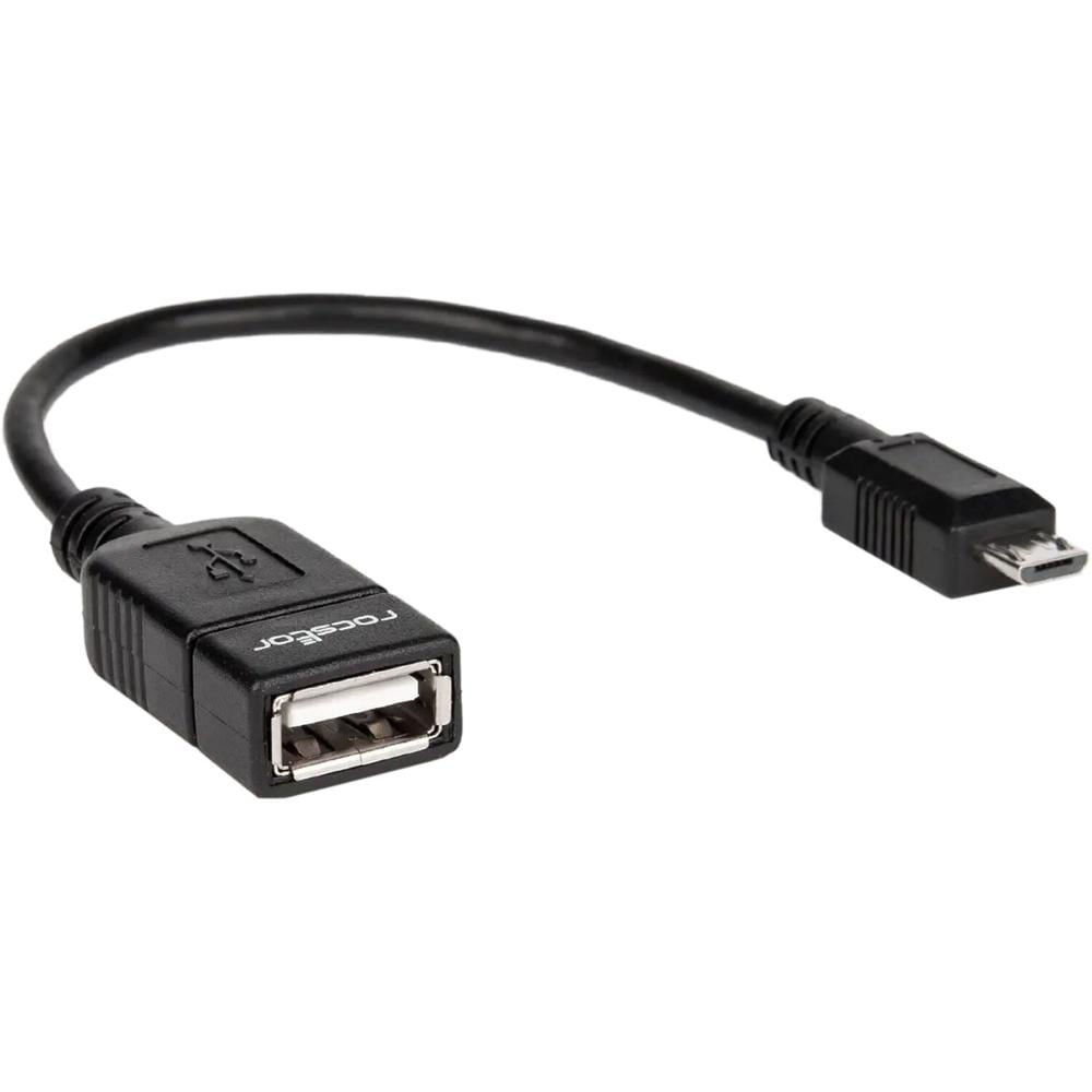 Adaptador Rocstor de Micro-USB Macho a USB-A Hembra de 6"" (Negro)