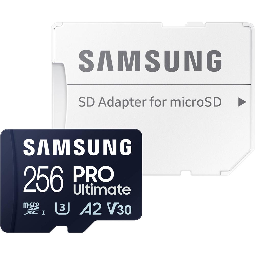 Tarjeta microSDXC Samsung 256GB PRO Ultimate UHS-I con Adaptador SD - Velocidades de Lectura 200 MB/