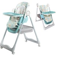 SILLA DE COMER PLEGABLE GRADUABLE VERDE AGUA