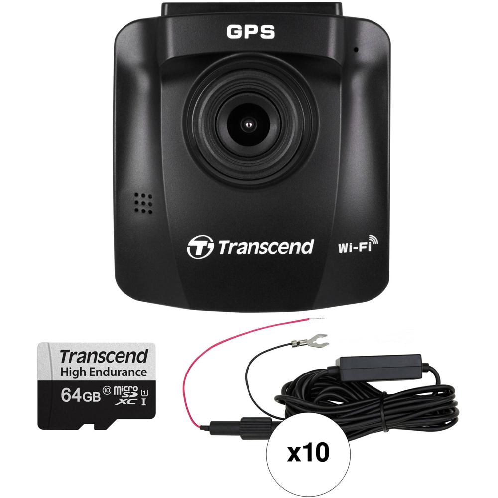 Cámara Dash Transcend DrivePro 230 1080p con Cable de Alimentación Hardwire y 10 Tarjetas microSD de