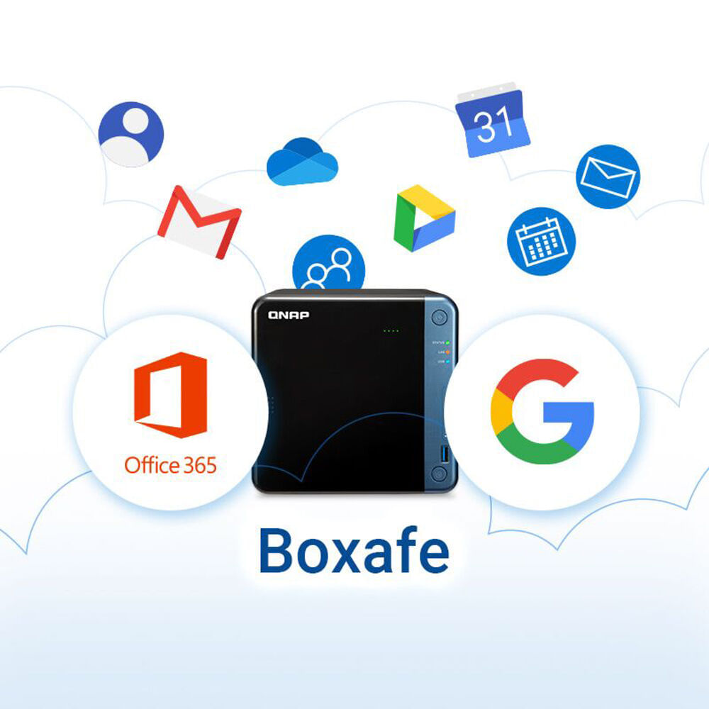 QNAP Boxafe para Microsoft 365 - Suscripción de 1 Año (1 Usuario) - Respaldo Automático, Soporte par