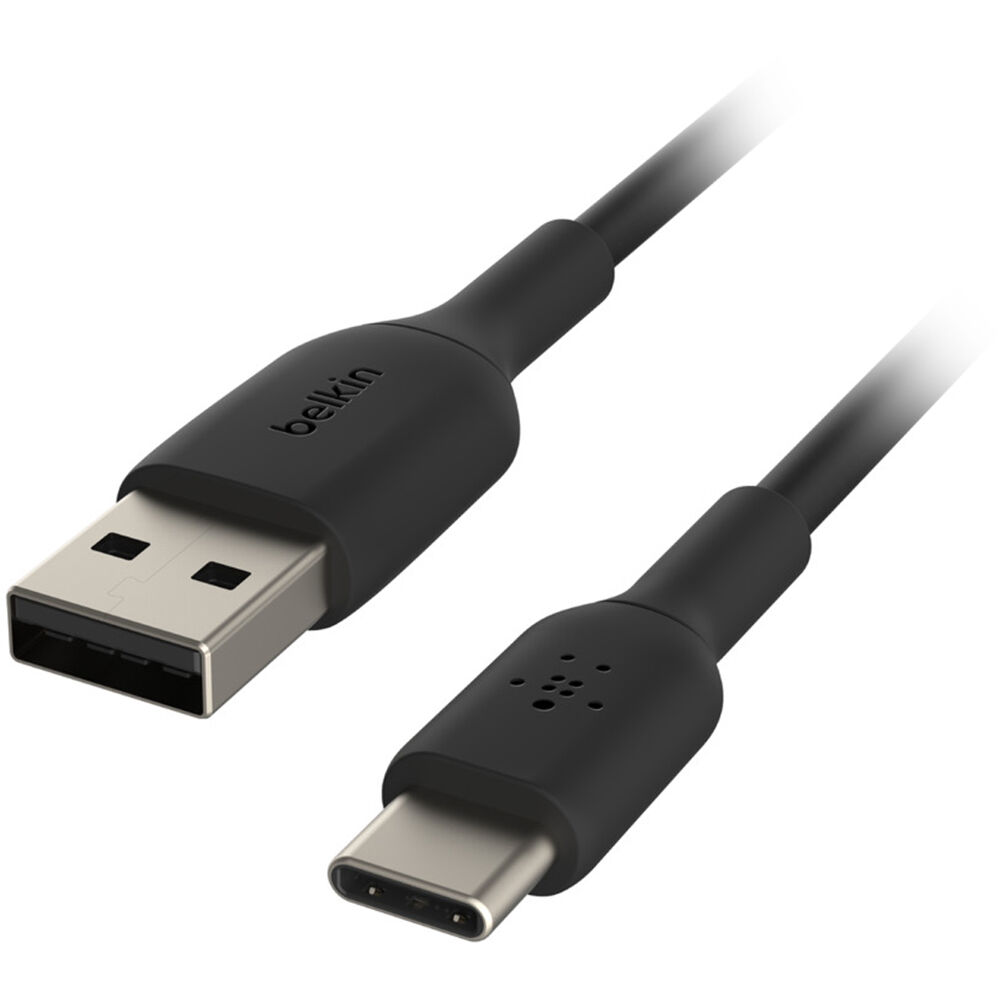 Cable Belkin Boost Charge USB Tipo A a C (2 metros, Negro) - Conexión USB Tipo A a C, Certificado US