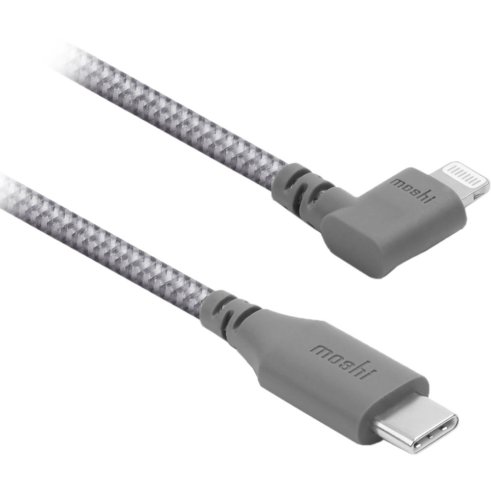 Cable Moshi Integra USB Tipo-C a Lightning en Ángulo Recto (5') - Soporta Power Delivery 60W, Certif
