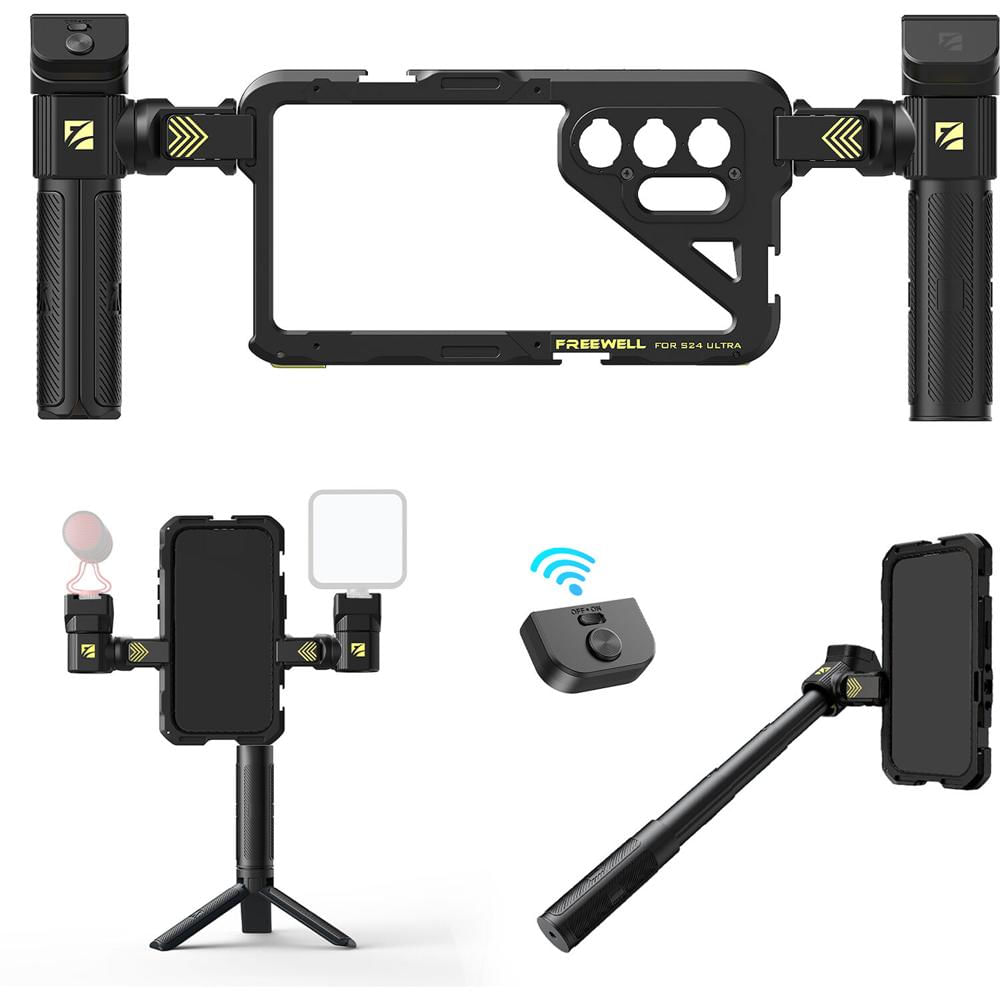 Freewell Genius Rig Cage para Smartphone - Compatible con Samsung S24 Ultra, Instalación Sin Herrami