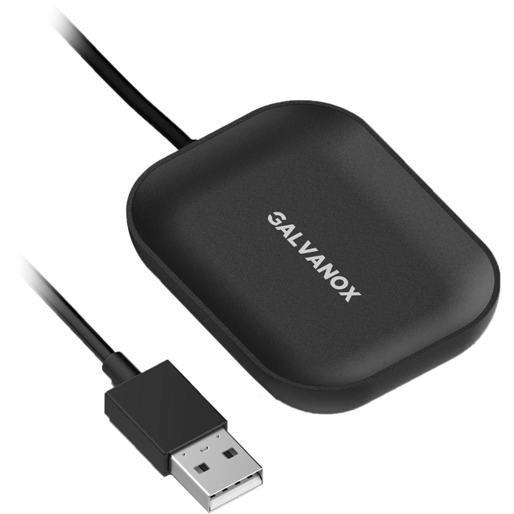 Galvanox Qi Cargador Inalámbrico para Apple AirPods Pro (Negro) - Superficie de Carga Contorneada, C