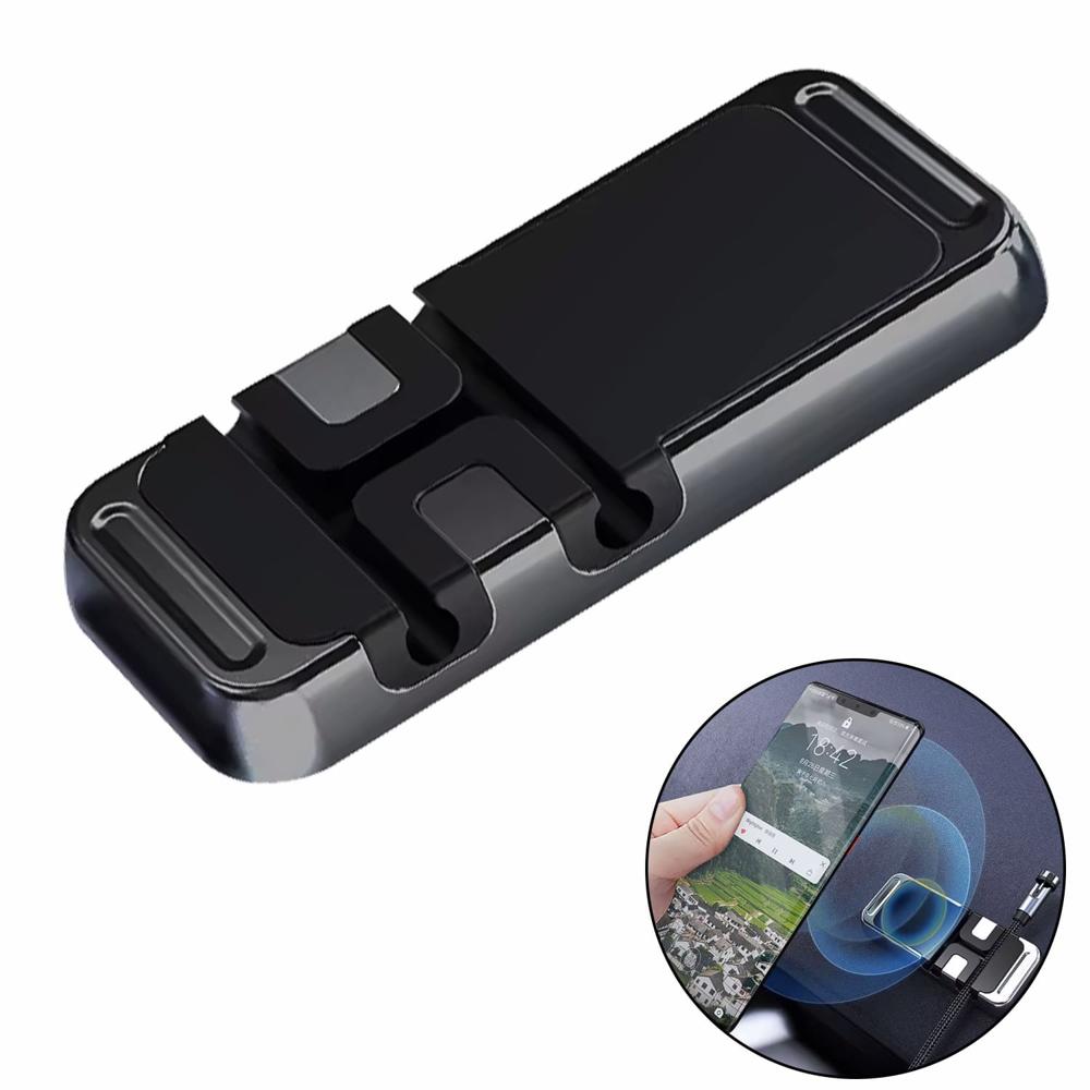 Soporte Magnético Negro para Celular con sujetador de cables para autos