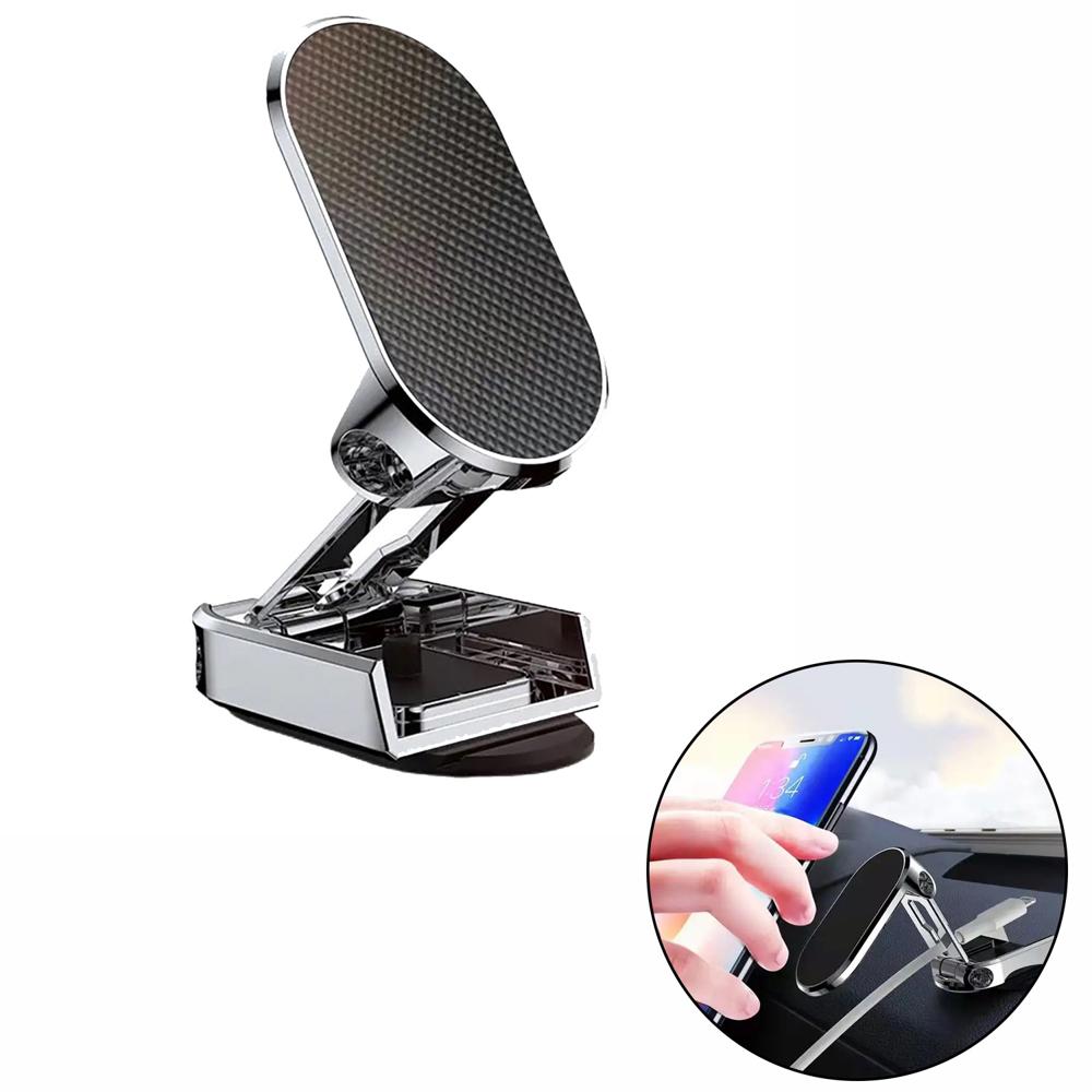 Soporte Celular Magnético (holder) Desplegable 360 Gris