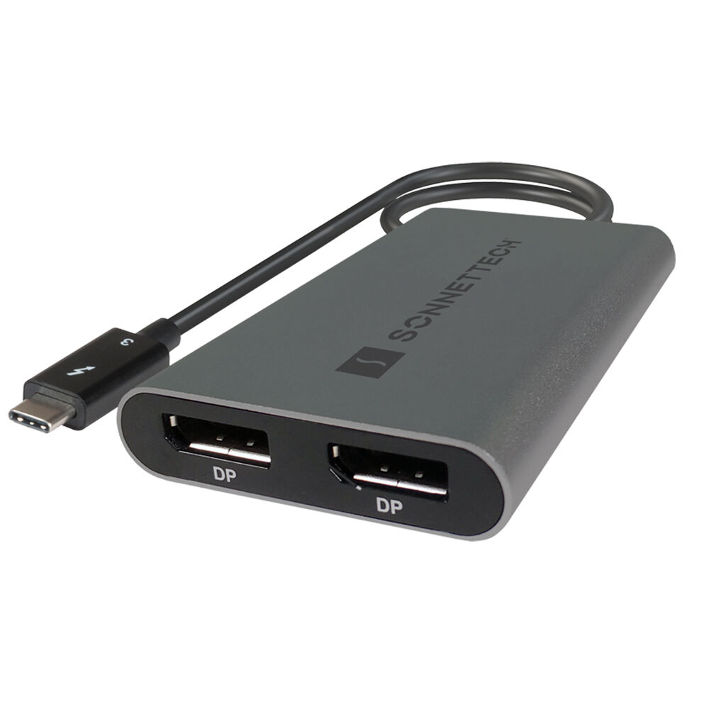 Adaptador Sonnet Thunderbolt Dual DisplayPort con Cable Integrado de 40 Gb/s - Soporta Duales Pantal